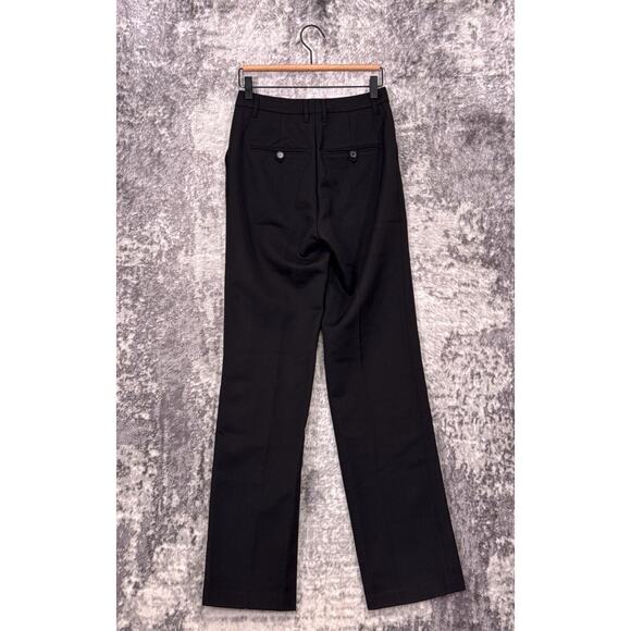 New Anine Bing Classic Pants 32 / US 2 Womens Black Wool Slim Straight Trouser - Picture 2 of 8